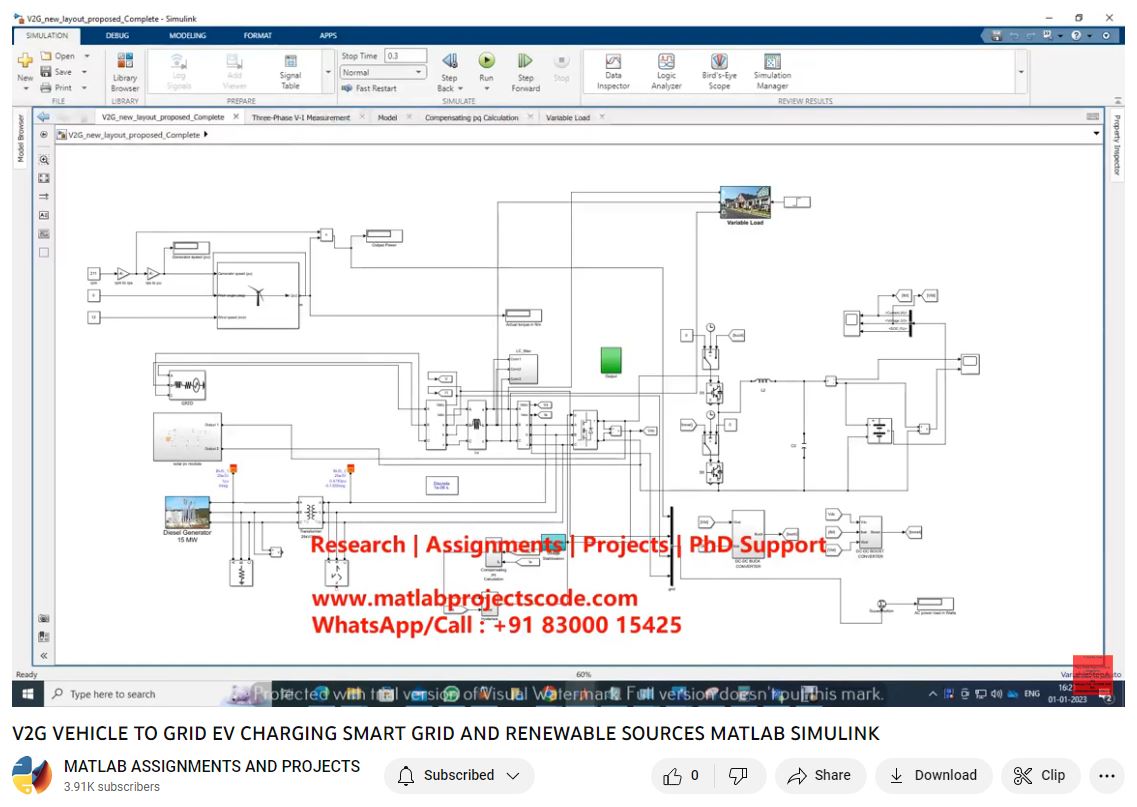 V2GVEHICLE TO GRID EV CHARGING SMART GRID AND RENEWABLE SOURCES MATLAB